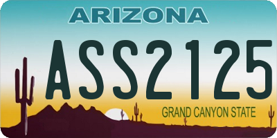 AZ license plate ASS2125