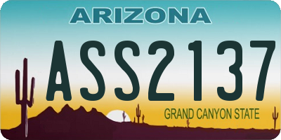AZ license plate ASS2137