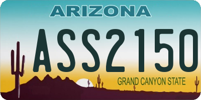 AZ license plate ASS2150