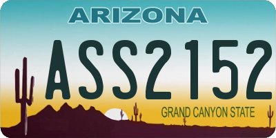 AZ license plate ASS2152