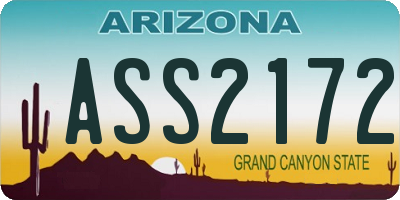 AZ license plate ASS2172