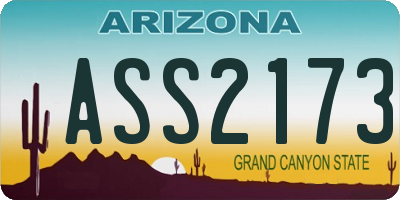 AZ license plate ASS2173