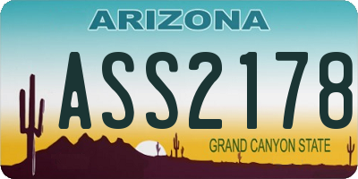 AZ license plate ASS2178