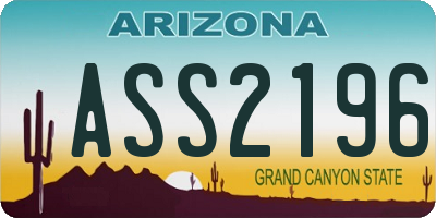 AZ license plate ASS2196