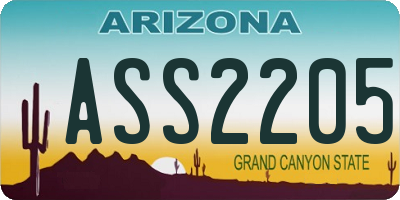 AZ license plate ASS2205