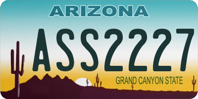 AZ license plate ASS2227