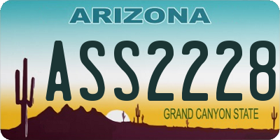 AZ license plate ASS2228