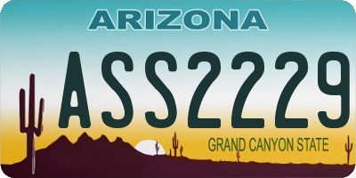 AZ license plate ASS2229