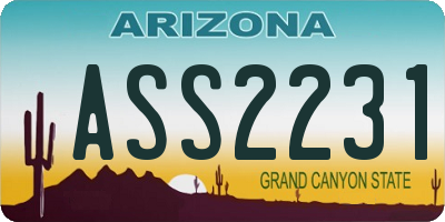 AZ license plate ASS2231