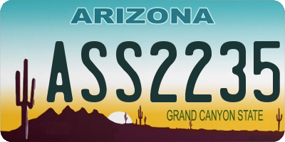 AZ license plate ASS2235