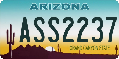 AZ license plate ASS2237