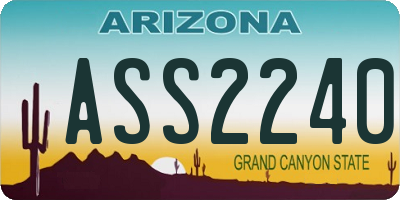 AZ license plate ASS2240