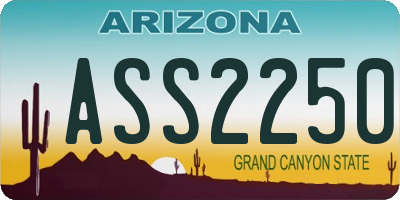 AZ license plate ASS2250