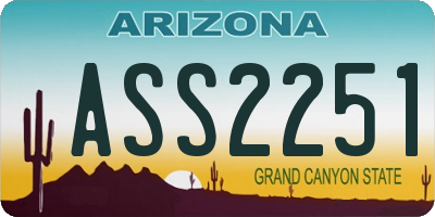 AZ license plate ASS2251