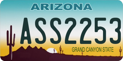 AZ license plate ASS2253