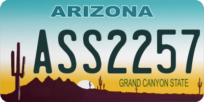 AZ license plate ASS2257