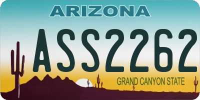 AZ license plate ASS2262