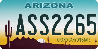 AZ license plate ASS2265
