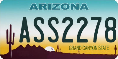 AZ license plate ASS2278