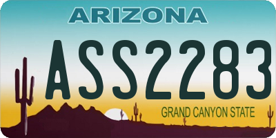 AZ license plate ASS2283