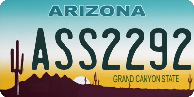 AZ license plate ASS2292