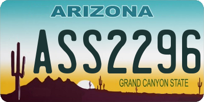 AZ license plate ASS2296