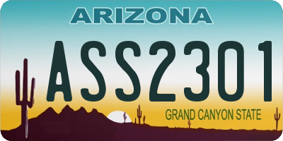 AZ license plate ASS2301