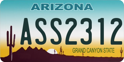 AZ license plate ASS2312