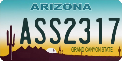 AZ license plate ASS2317