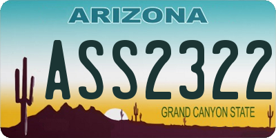 AZ license plate ASS2322