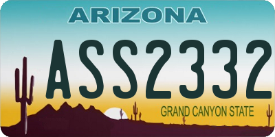 AZ license plate ASS2332
