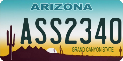 AZ license plate ASS2340