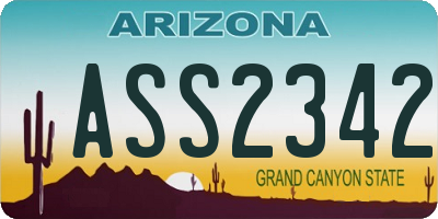 AZ license plate ASS2342