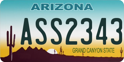 AZ license plate ASS2343