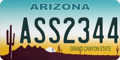 AZ license plate ASS2344