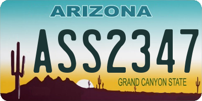 AZ license plate ASS2347