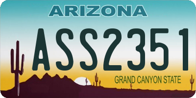 AZ license plate ASS2351