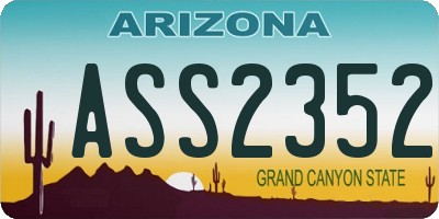 AZ license plate ASS2352