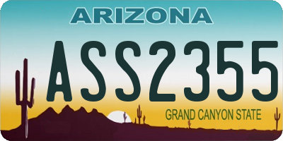 AZ license plate ASS2355