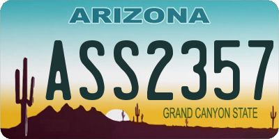 AZ license plate ASS2357