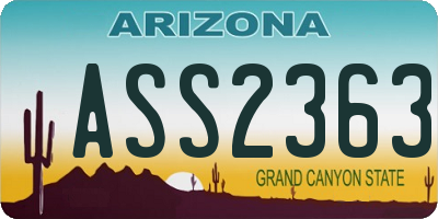 AZ license plate ASS2363