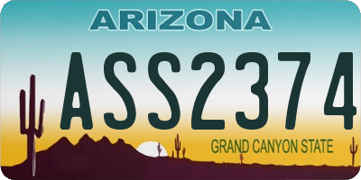 AZ license plate ASS2374