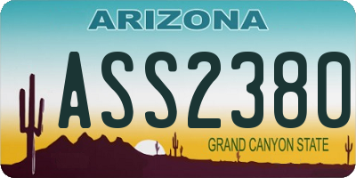 AZ license plate ASS2380