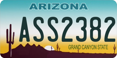 AZ license plate ASS2382