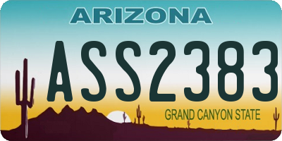 AZ license plate ASS2383