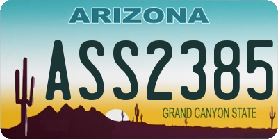 AZ license plate ASS2385