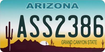 AZ license plate ASS2386