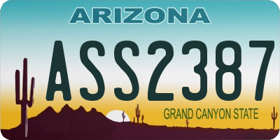 AZ license plate ASS2387