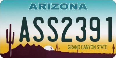 AZ license plate ASS2391
