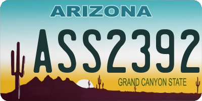 AZ license plate ASS2392